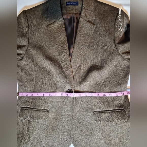 Karen Scott Petite Professional Blazer - Brown - Size 16P - Picture 4 of 8